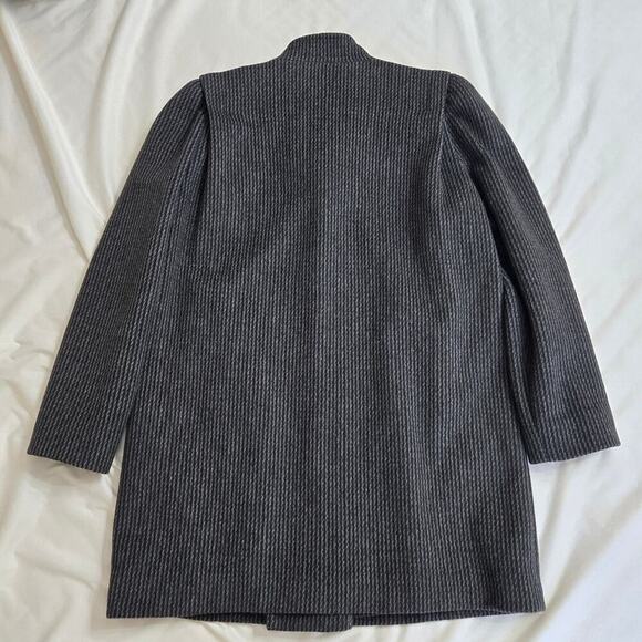 Vintage Karen Womens Wool Cashmere Peacoat Size Medium Black Gray 80s Whimsigoth - Picture 7 of 13